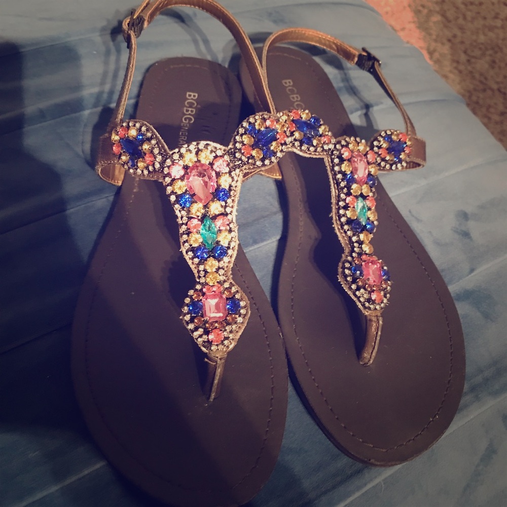 Bcbgeneration multicolor crystal sandal